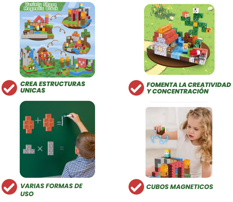 Bloques magnéticos Minecraft niño