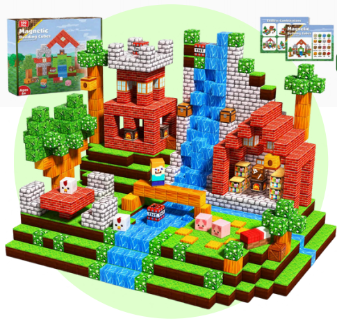 Bloques magnéticos Minecraft niño